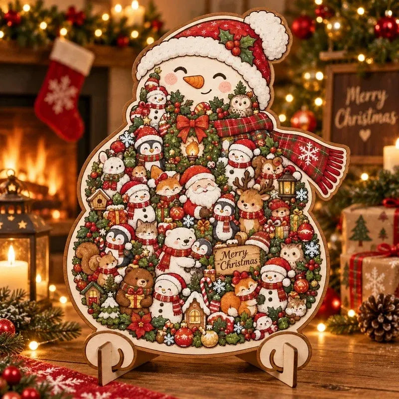 🎄🧩 Wooden Christmas Puzzle with Stand — 8 Festive Designs to Build & Display