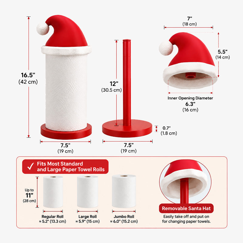 🎅Santa Hat Paper Towel Holder -- Festive 2-in-1 Kitchen Decor & Holiday Gift