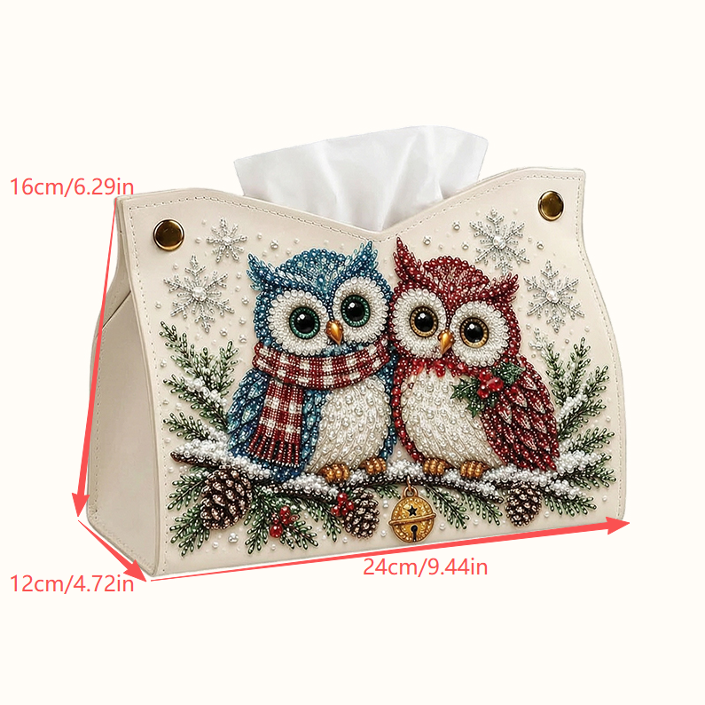 🎄DIY Diamond Painting Tissue Holder -- Double-Sided Christmas Craft, Festive Designs & Everyday Use