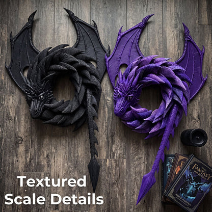 🏰 Handmade Dragon Wreath: Gothic Mythical Beast Front Door Masterpiece! 🐉
