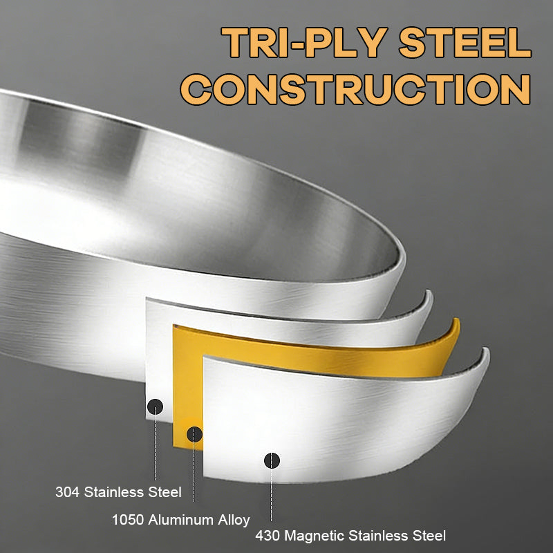 🍳Stainless Steel Non-Stick Frying Pan: Healthy & Versatile for Every Kitchen 🍳