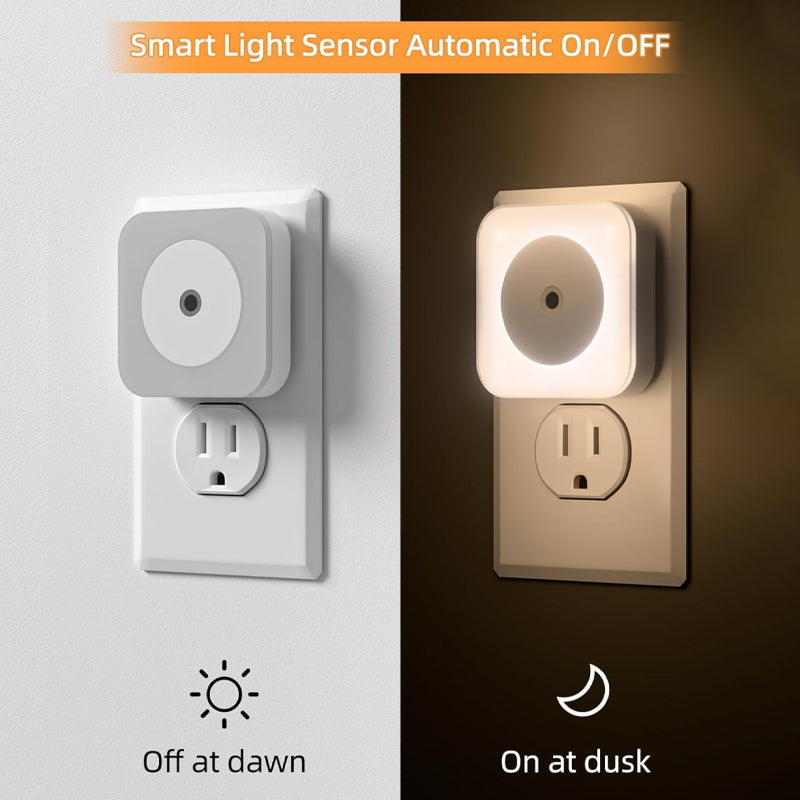 Plug-in LED Night Light with Dusk-to-Dawn Sensor – Energy-Efficient Guide Light for Hallway, Landing & Bedroom