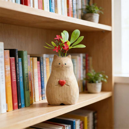 🐱Chonky Cat Vase with Heart❤️