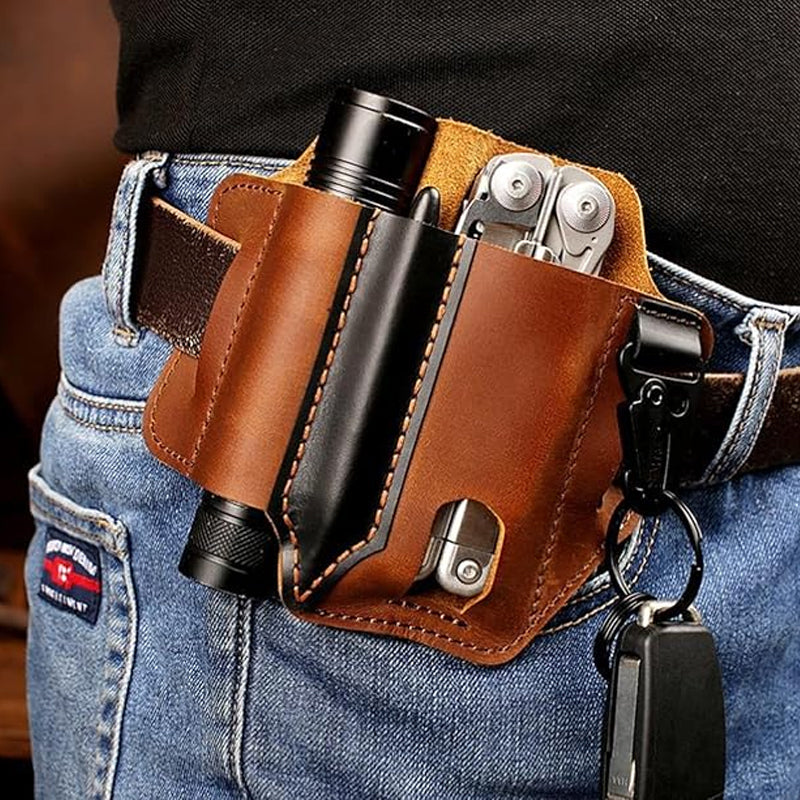🛠️ Multi Tool Belt Leather Storage Bag 🏕️