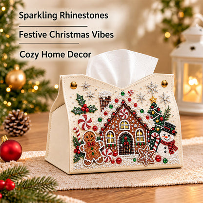 🎄DIY Diamond Painting Tissue Holder -- Double-Sided Christmas Craft, Festive Designs & Everyday Use
