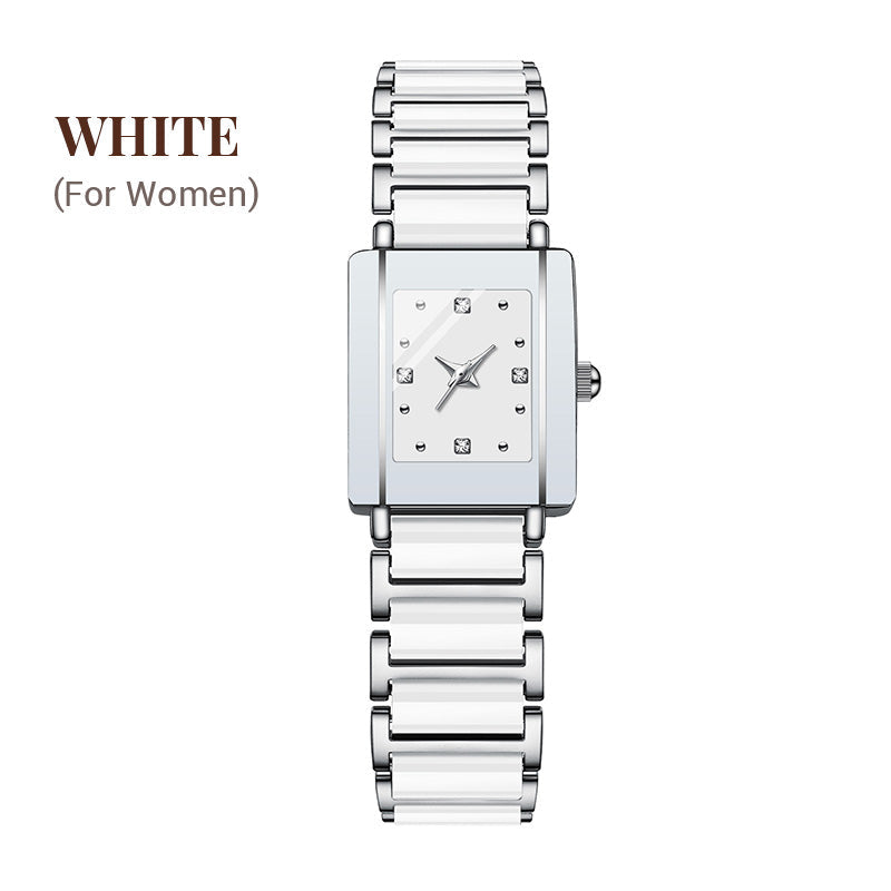 ⌚ Elegant Ceramic Band Watch — 3ATM Water Resistant, Quartz, Gift Box Included