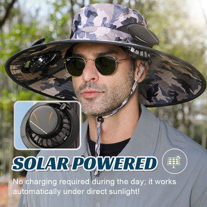 🧢 Turbine solar-powered fan hat: the ultimate hands-free cooling gadget! 🌪️