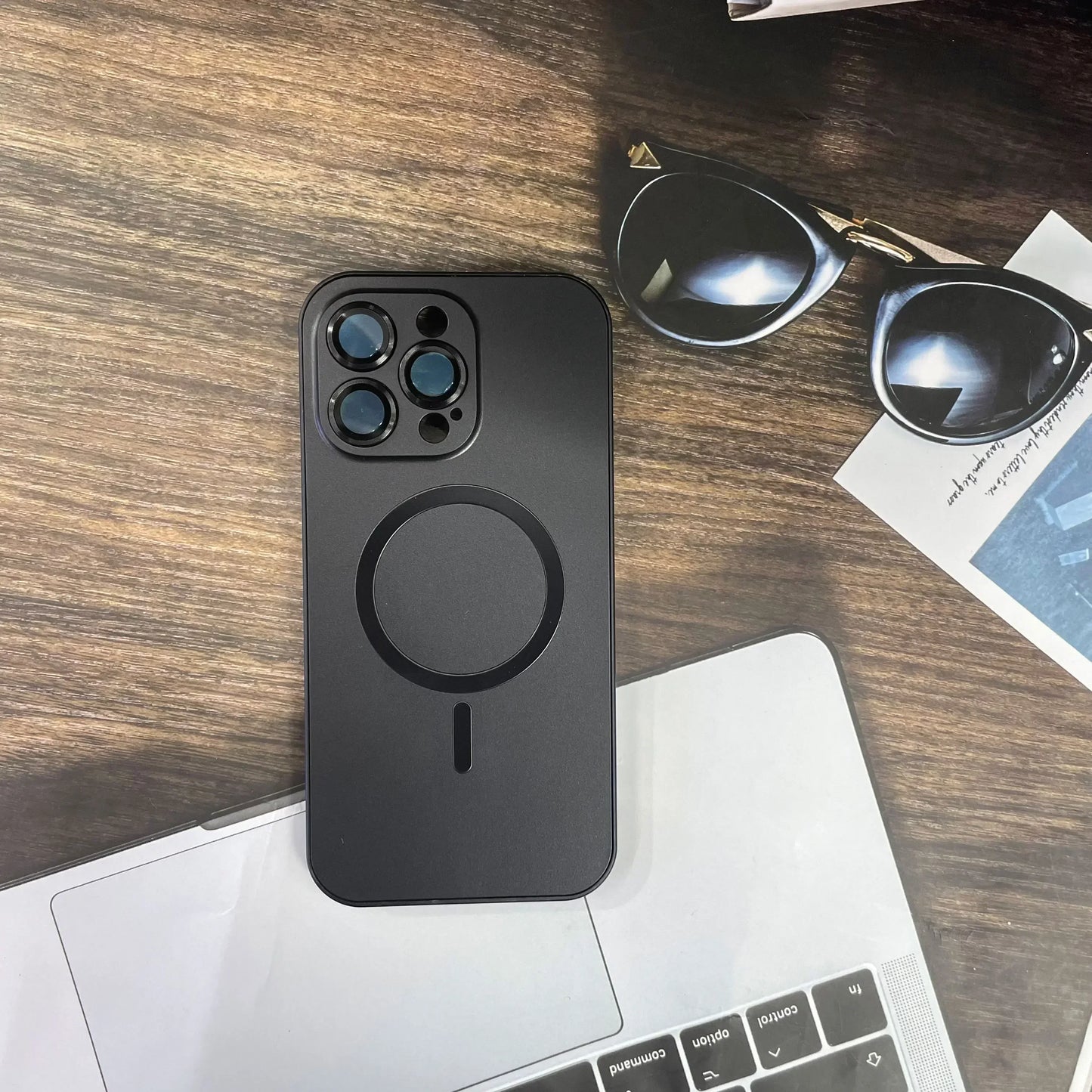 Simple metal magnetic phone case for iPhone