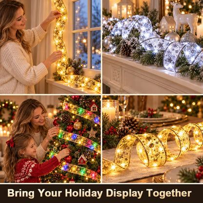 🎄 Christmas LED Ribbon Lights – A Warm Festive Glow for Your Tree