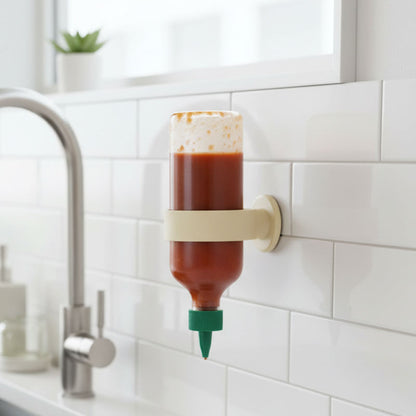 🍯 "No Drop Left Behind" Silicone Bottle Holder: Zero Sauce Waste & Fridge Organizer! 🥫