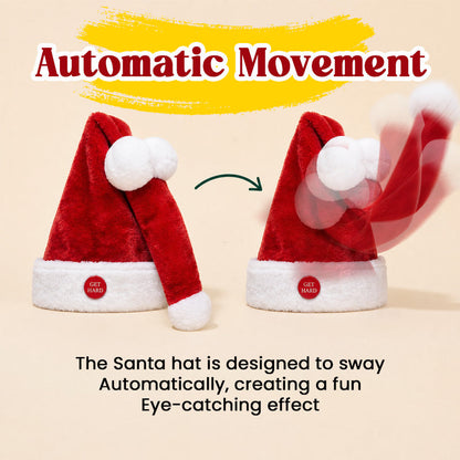 🎅😂 Funny Moving Santa Hat — Button-Activated Christmas Party Gag Gift