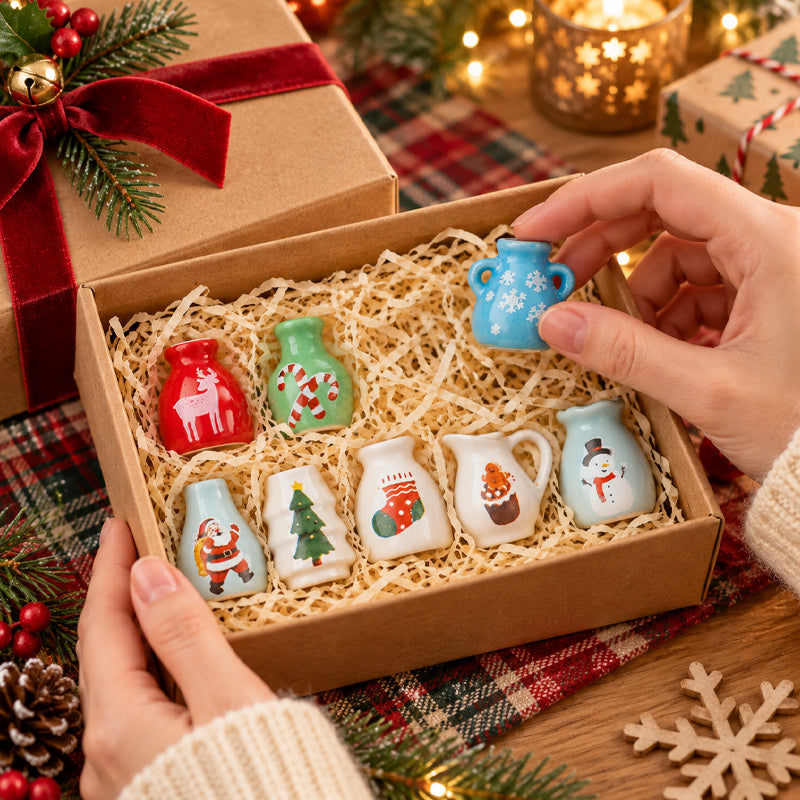 🎄🏺 Christmas Mini Vase Fridge Magnet — Festive 3D Holiday Accent for Magnetic Surfaces