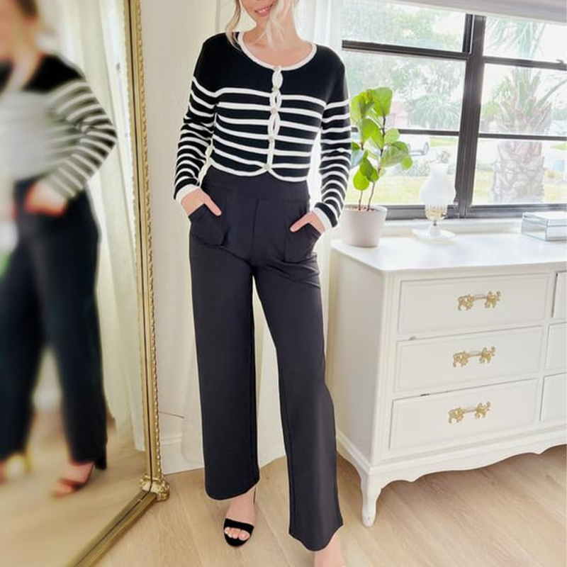 🔥Loose, high-waisted business trousers with an informal waistban