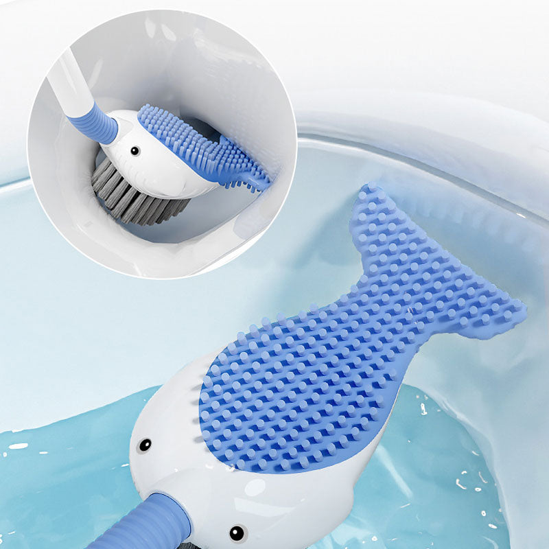 Wall-Mounted Suction Cup Toilet Cleaning Brush Set