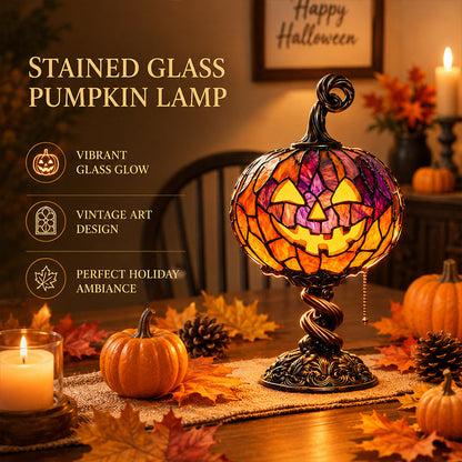 🎃 Tall Pumpkin Lamp: Cozy Autumn Glow & Halloween Decor Light! 🍂