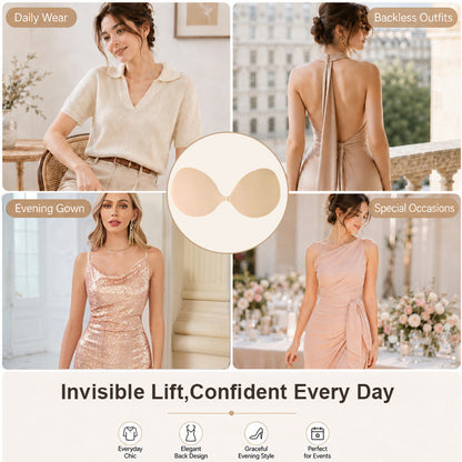 💖 3D Solid Silicone Push-Up Bra Nipple Covers: Invisible Lift Covers! ✨