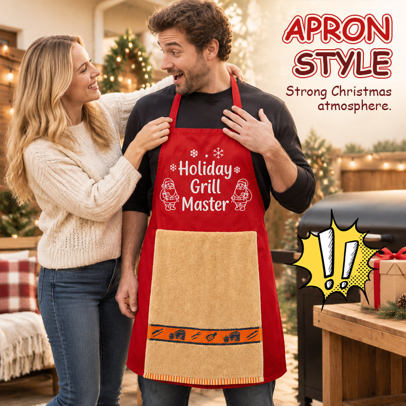 🎄🍖 Fun Christmas BBQ Apron