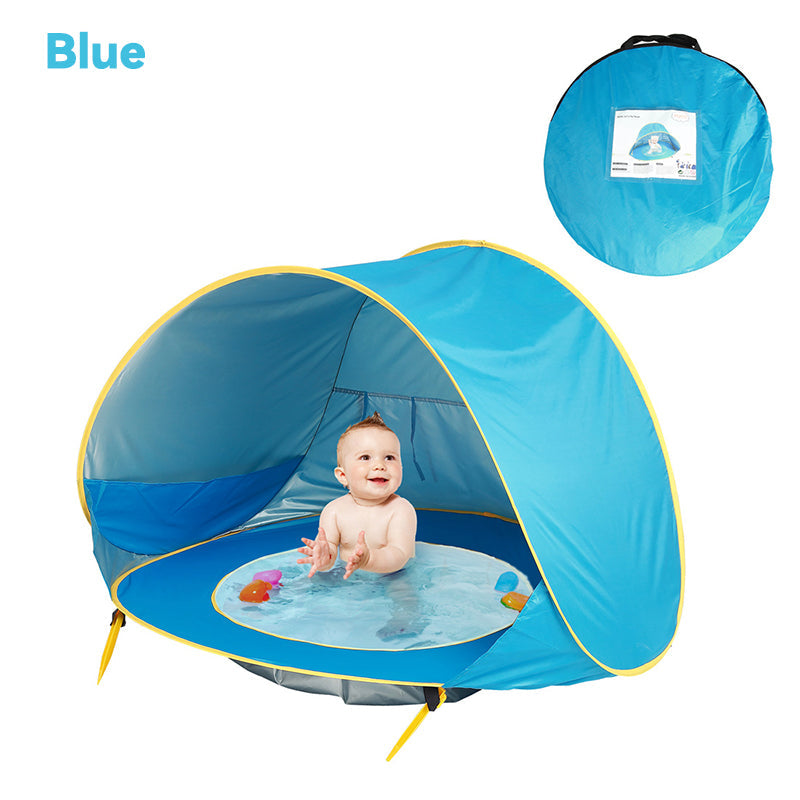 🏖️ Pop-Up Baby Beach Pool Tent: UPF 50+ Sun Shade & Mini Pool! ☀️