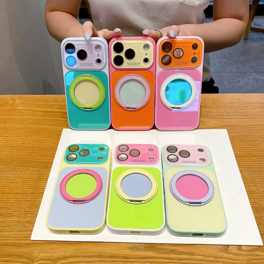 🌈 Dopamine Colors Magnetic Case: 360° Rotating Ring & Full Protection! ✨