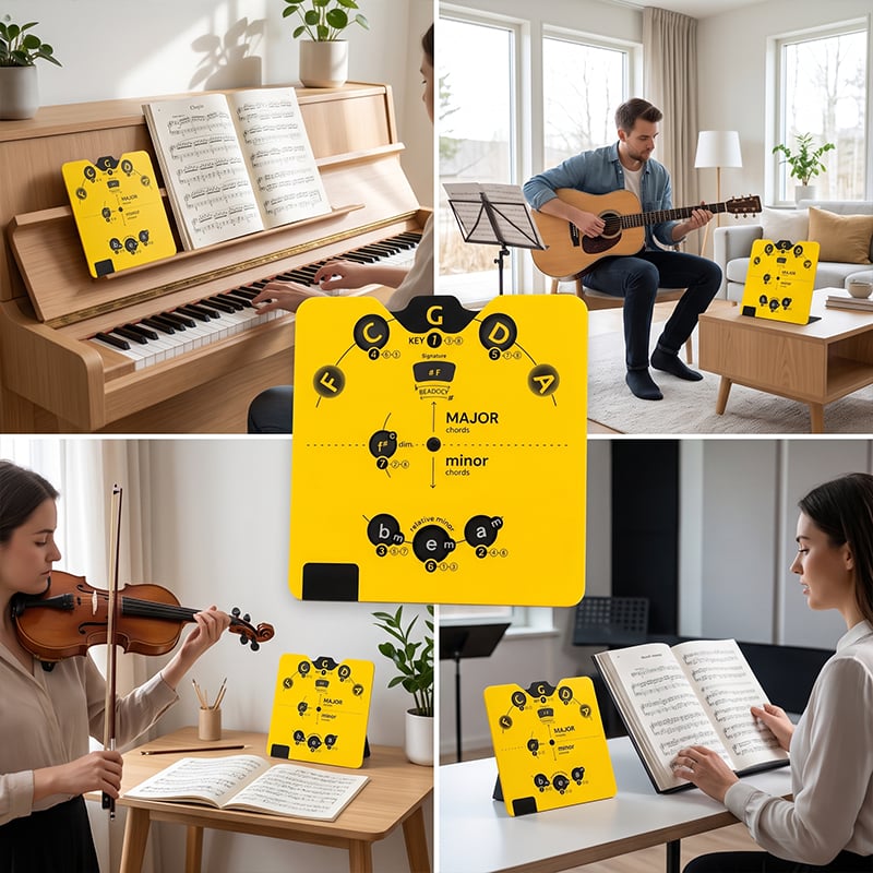 🎵 Circle of Fifths Music Theory Decoder Wheel Set: Visual Chord & Songwriting Tool! ✨