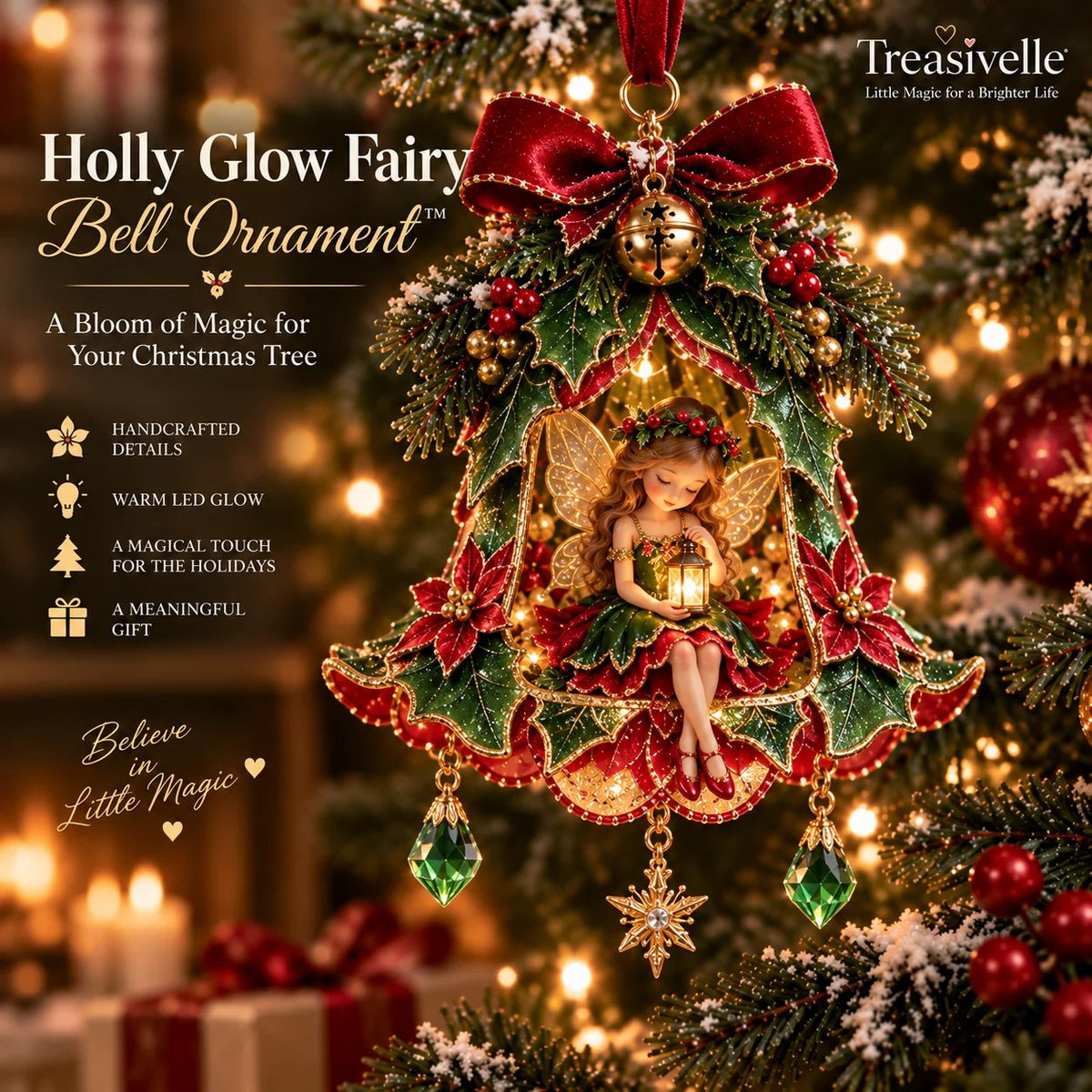 🧚✨ Enchanted Fairy Bell Christmas Ornament