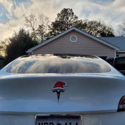 🎅🚗 Santa Hat Car Emblem Overlay — Waterproof, Reusable Holiday Decoration for Any Car Badge