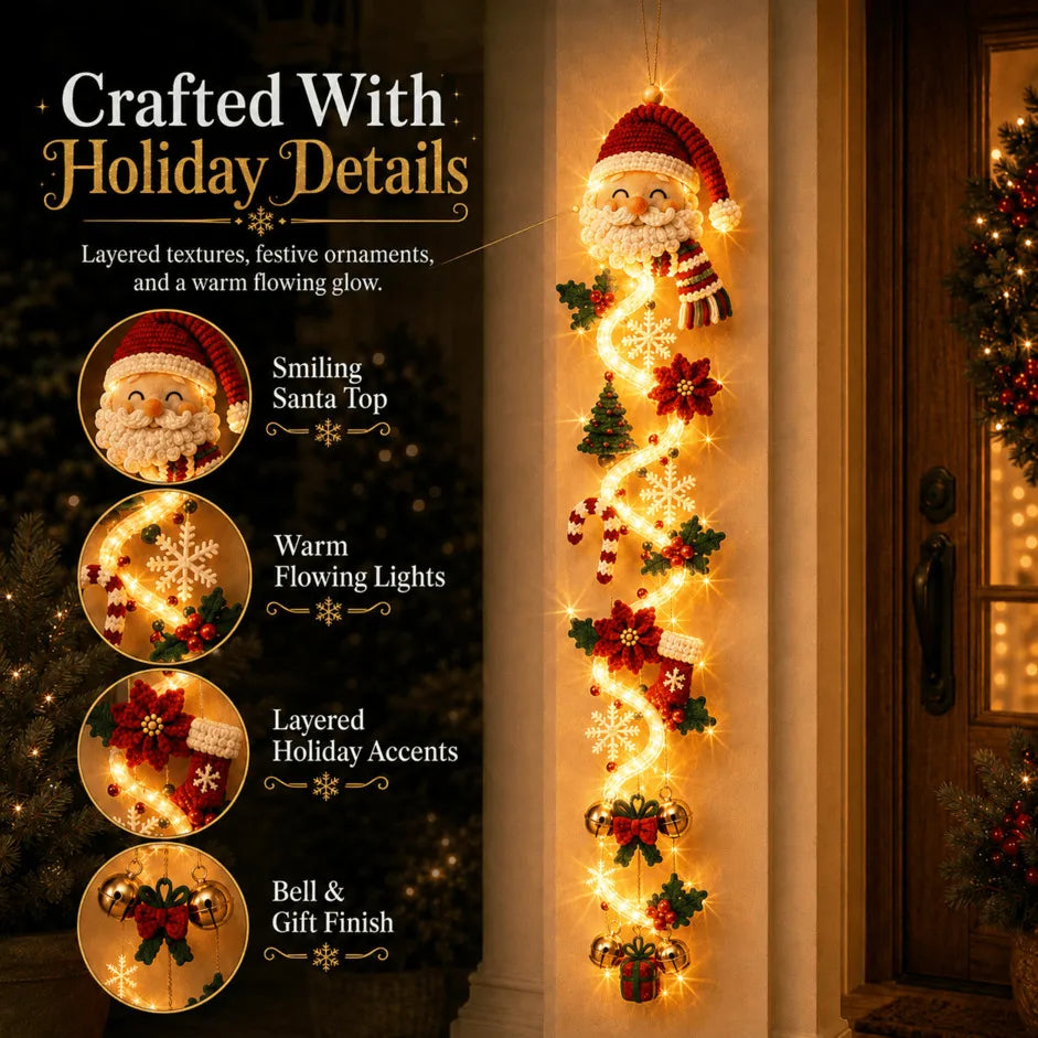 ✨🎄 MerryCascade™ Glowing Christmas Door Hanger — Warm Light, Handcrafted Charm, 6 Vertical Designs