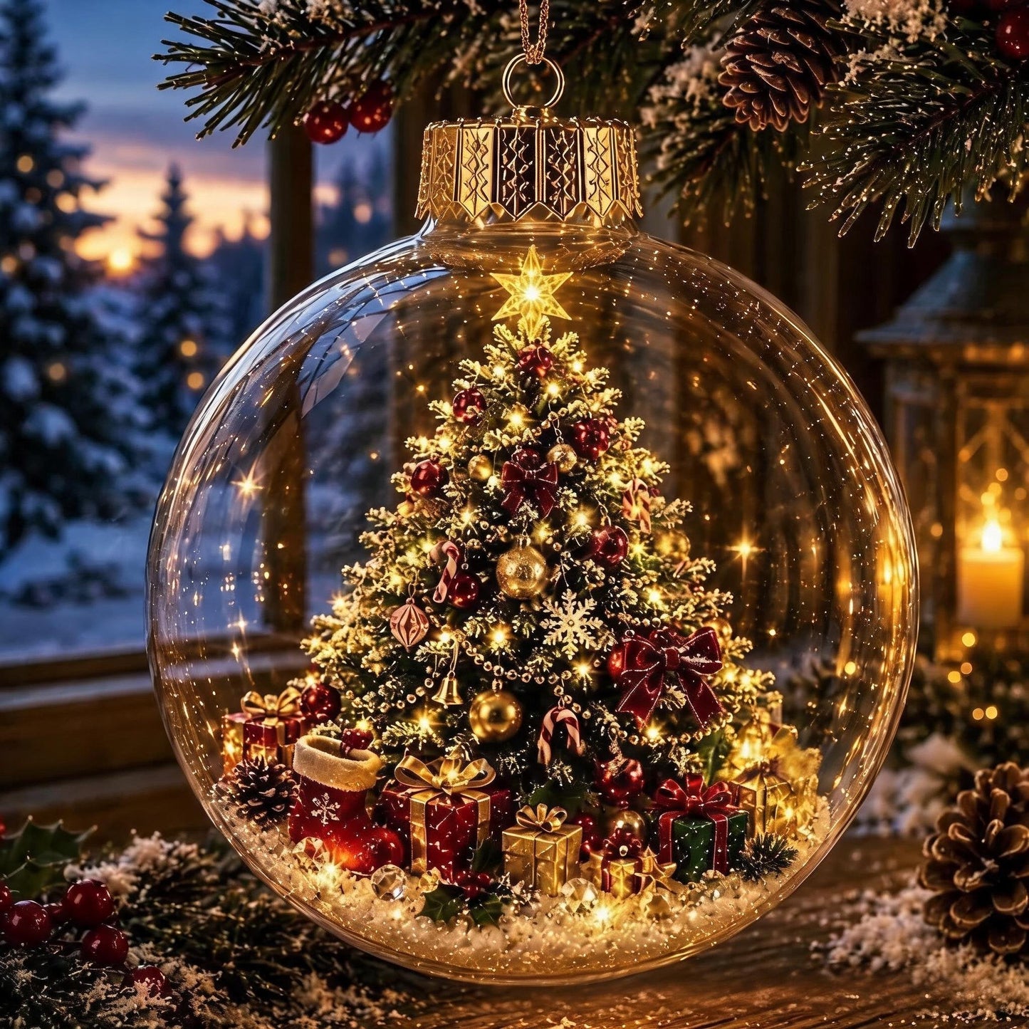 🎄 Lighted Christmas Diorama Globe Ornament: Magical Winter Wonderland Decor! 🎄