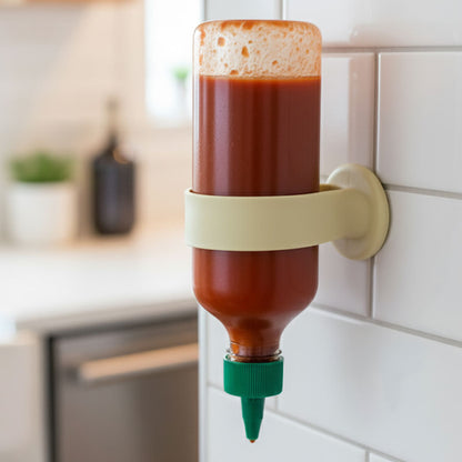 🍯 "No Drop Left Behind" Silicone Bottle Holder: Zero Sauce Waste & Fridge Organizer! 🥫