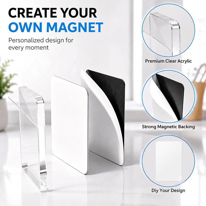 🧲 DIY Clear Acrylic Fridge Magnet Kit: Custom Photo & Art Magnet Maker! ✨