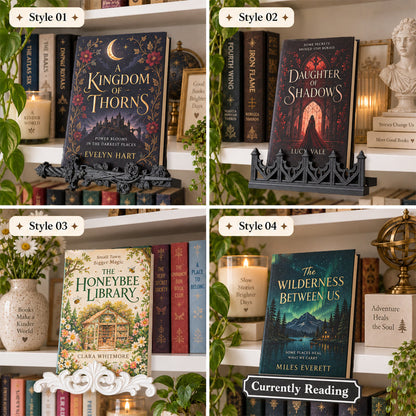 📚✨ Floating Book Display Shelf — Magical Floating Look with Decorative Botanical Accent