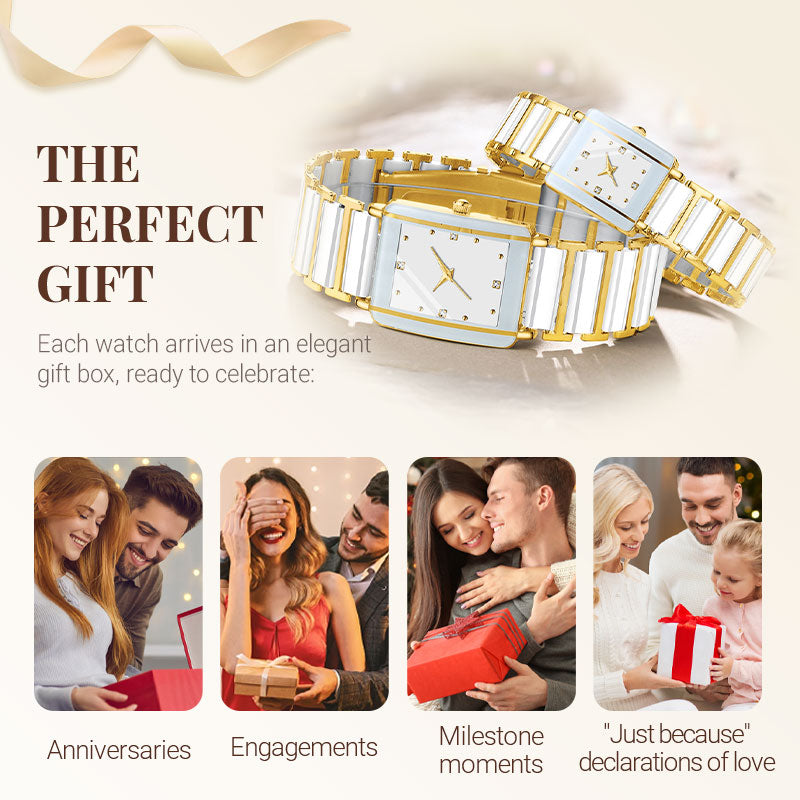 ⌚ Elegant Ceramic Band Watch — 3ATM Water Resistant, Quartz, Gift Box Included
