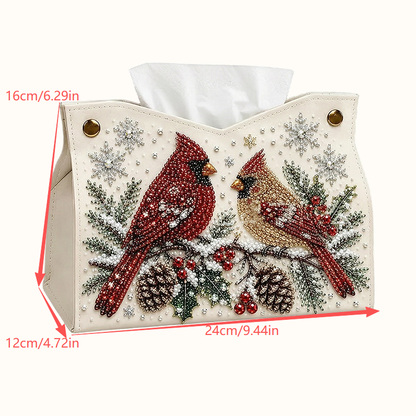 🎄DIY Diamond Painting Tissue Holder -- Double-Sided Christmas Craft, Festive Designs & Everyday Use