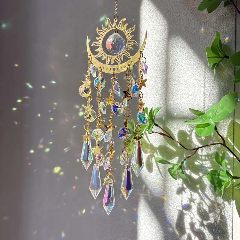 ✨ Golden Flame Moon Crystal Pendant – Your sparkling companion!