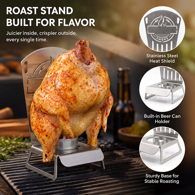 🍗 Beer Can Chicken Roaster Stand: Vertical BBQ Grill & Oven Holder! 🍻