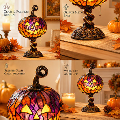 🎃 Tall Pumpkin Lamp: Cozy Autumn Glow & Halloween Decor Light! 🍂