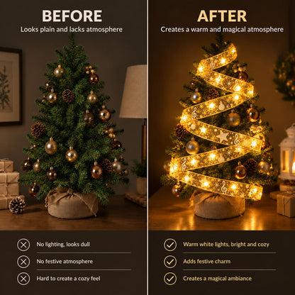 🎄 Christmas LED Ribbon Lights – A Warm Festive Glow for Your Tree