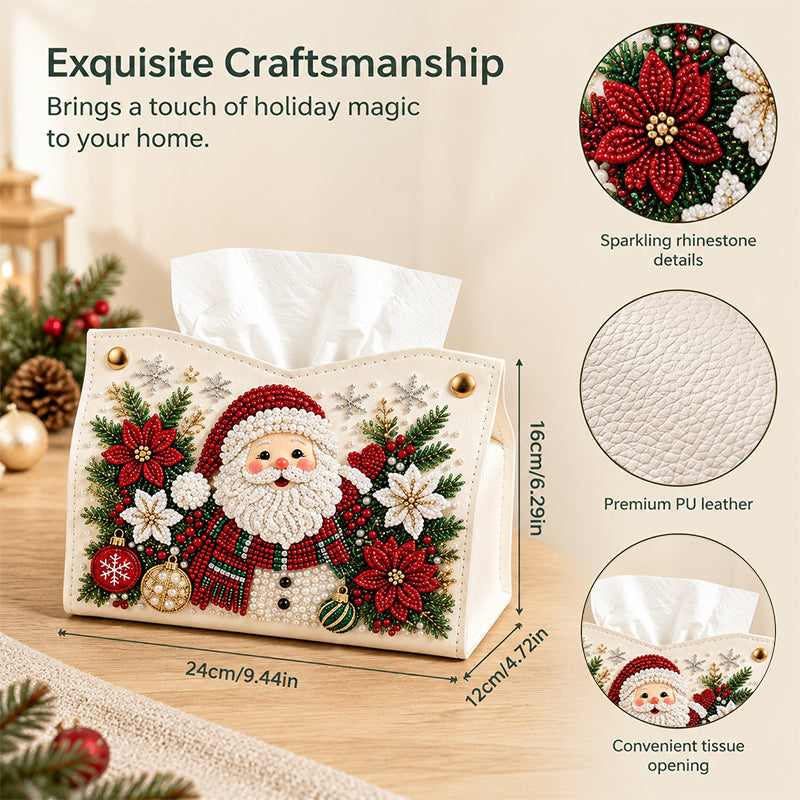 🎄DIY Diamond Painting Tissue Holder -- Double-Sided Christmas Craft, Festive Designs & Everyday Use