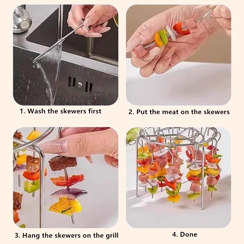 🔥 Air Fryer Skewer Rack | 360° Even Cooking, Crispy & Juicy! 🍢