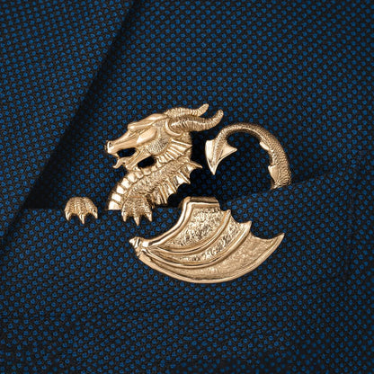 🐊✨ Sculptural Animal Metal Pocket Square