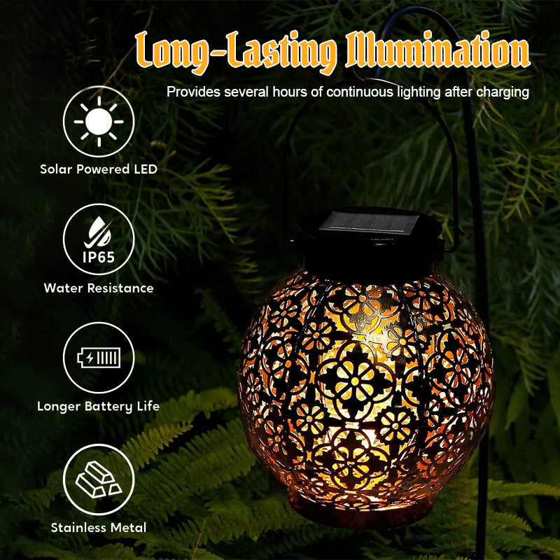 ✨ Transform Your Backyard into a Magical Wonderland! 🌙 Solar Hollow Patterned Lights 🏮