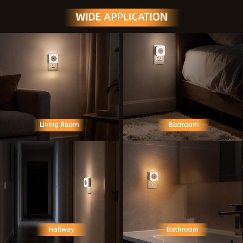 Plug-in LED Night Light with Dusk-to-Dawn Sensor – Energy-Efficient Guide Light for Hallway, Landing & Bedroom