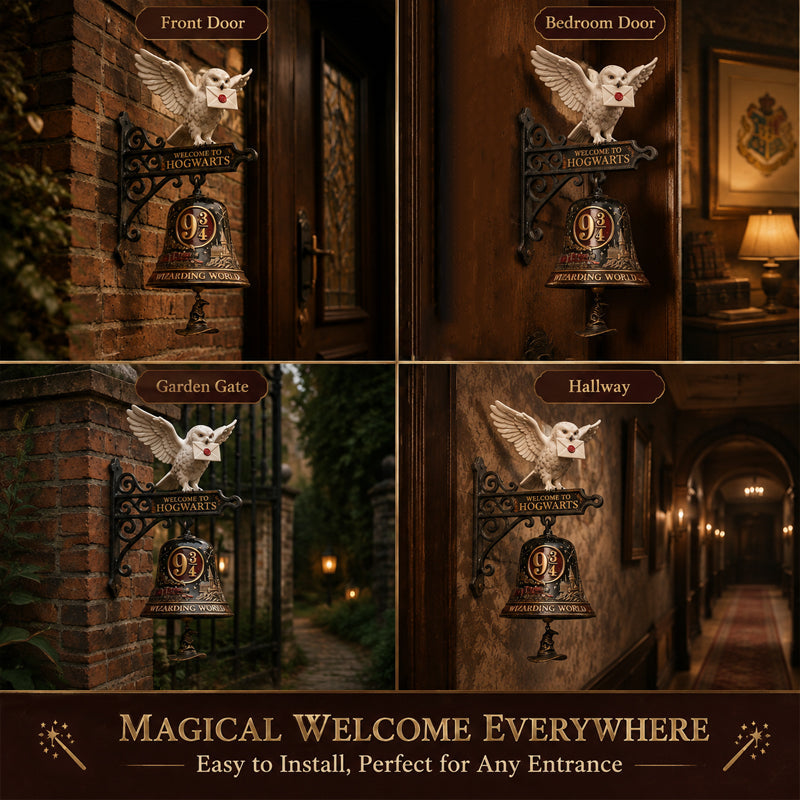 🦉🔔 Enchanted Owl Door Bell — Magical Platform 9¾ Welcome Chime