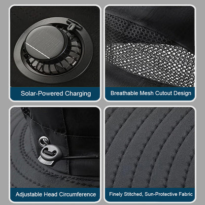 🧢 Turbine solar-powered fan hat: the ultimate hands-free cooling gadget! 🌪️