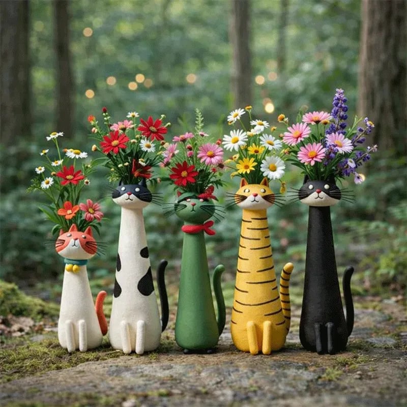 😻 Cats that hold your flowers – because your home needs more purrsonality! 🌼
