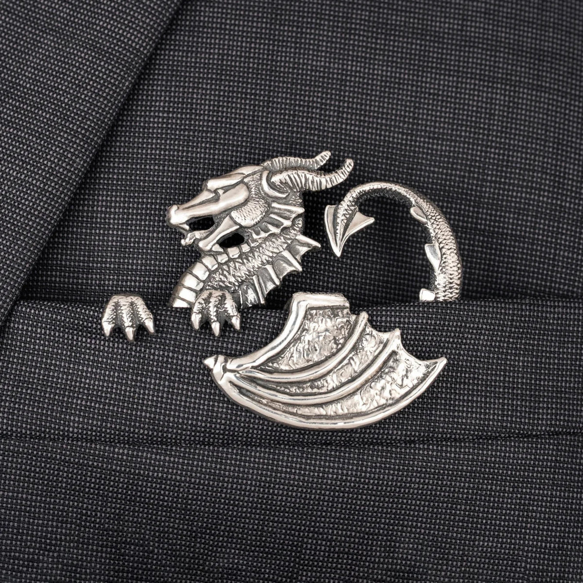 🐊✨ Sculptural Animal Metal Pocket Square