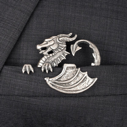 🐊✨ Sculptural Animal Metal Pocket Square
