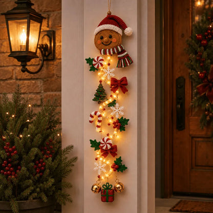 ✨🎄 MerryCascade™ Glowing Christmas Door Hanger — Warm Light, Handcrafted Charm, 6 Vertical Designs