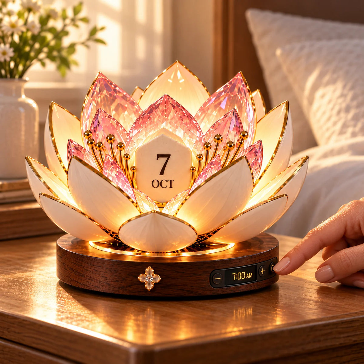 🌸 Automatic Blooming Perpetual Calendar — Flower Calendar That Shows the Date with Warm Ambient Light