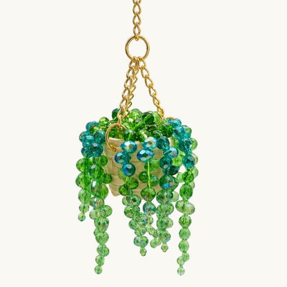 ✨Sun-Kissed Beaded Succulent Car Charm☀️